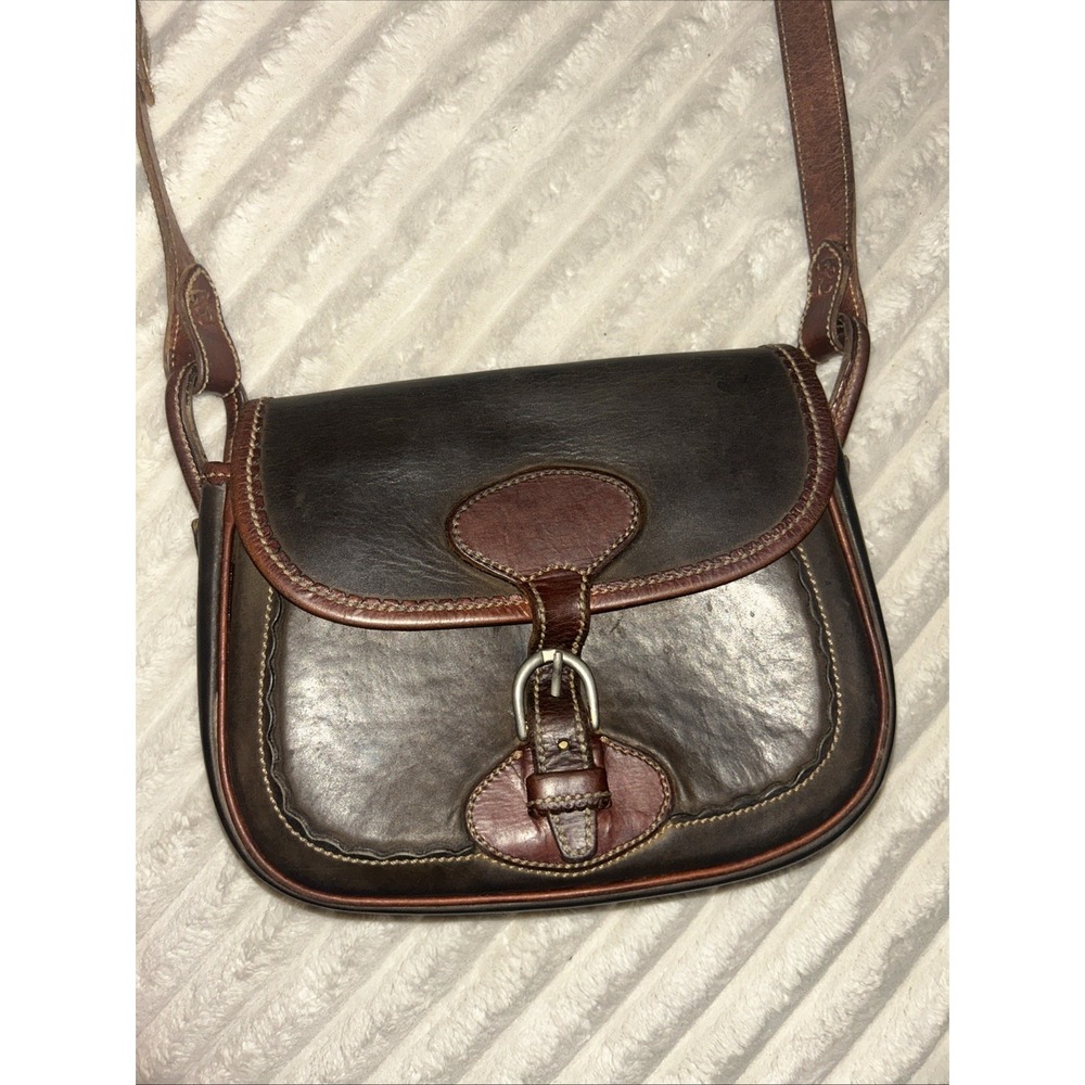 Angel Serrano Genuine Leather Shoulder Bag Purse Brown
